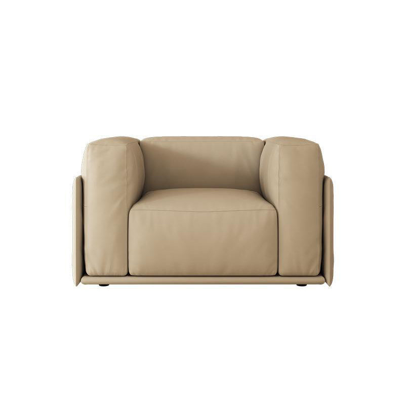 Contemporary Faux Leather Standard Sofa Tight Back Tuxedo Arm Sofa