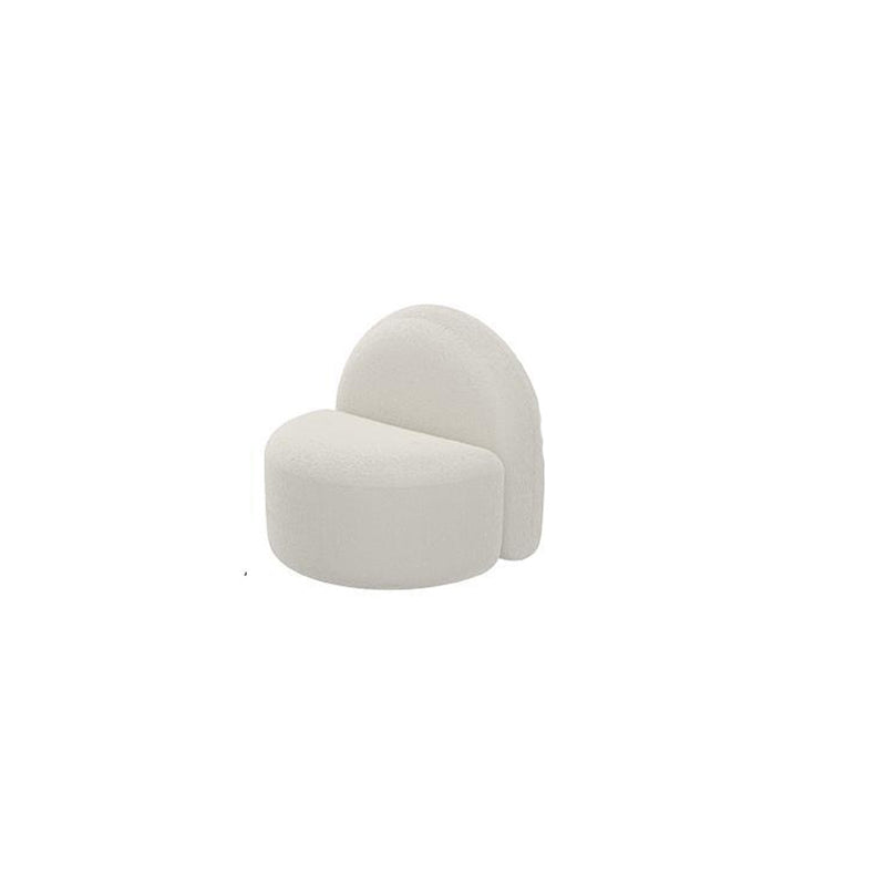 Contemporary Camel Back Armless Settee Fabric Curved Sofa in White