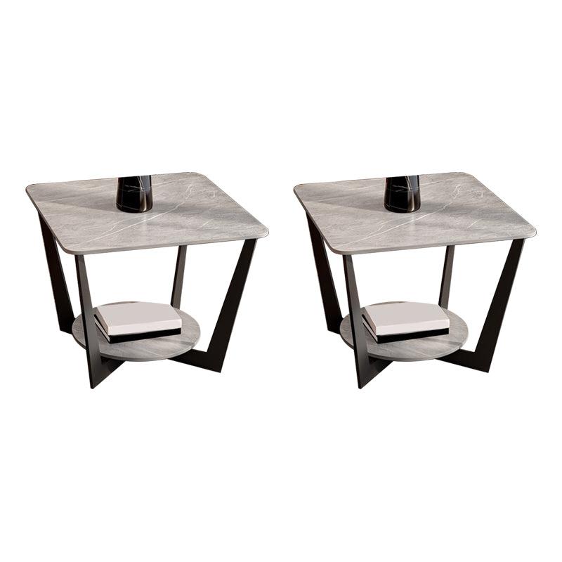 Slate Cross Legs Corner Table Modern Square Sofa Side End Table