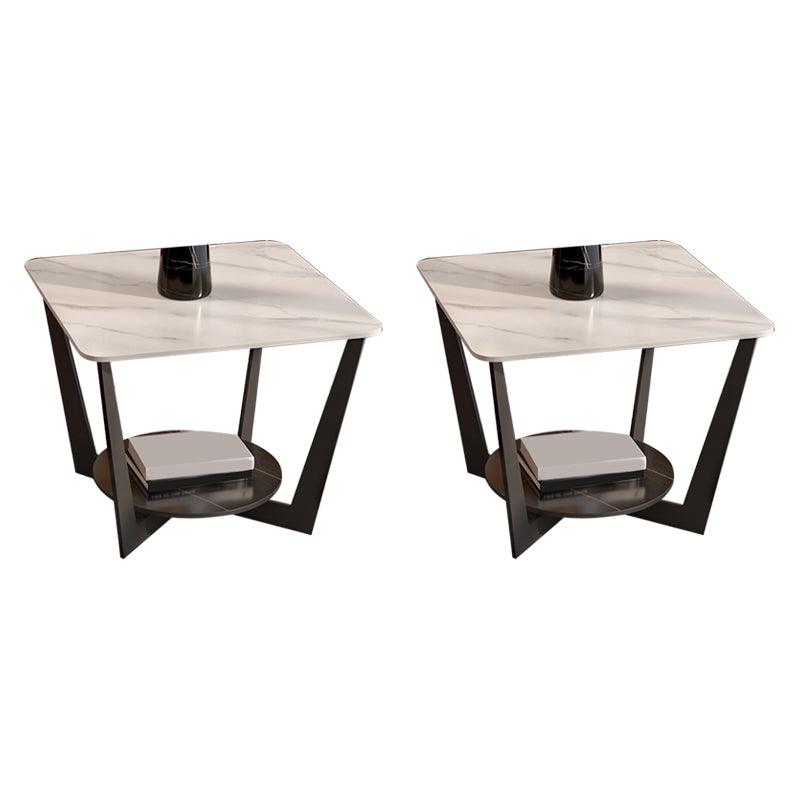 Slate Cross Legs Corner Table Modern Square Sofa Side End Table
