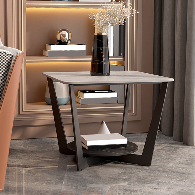 Slate Cross Legs Corner Table Modern Square Sofa Side End Table