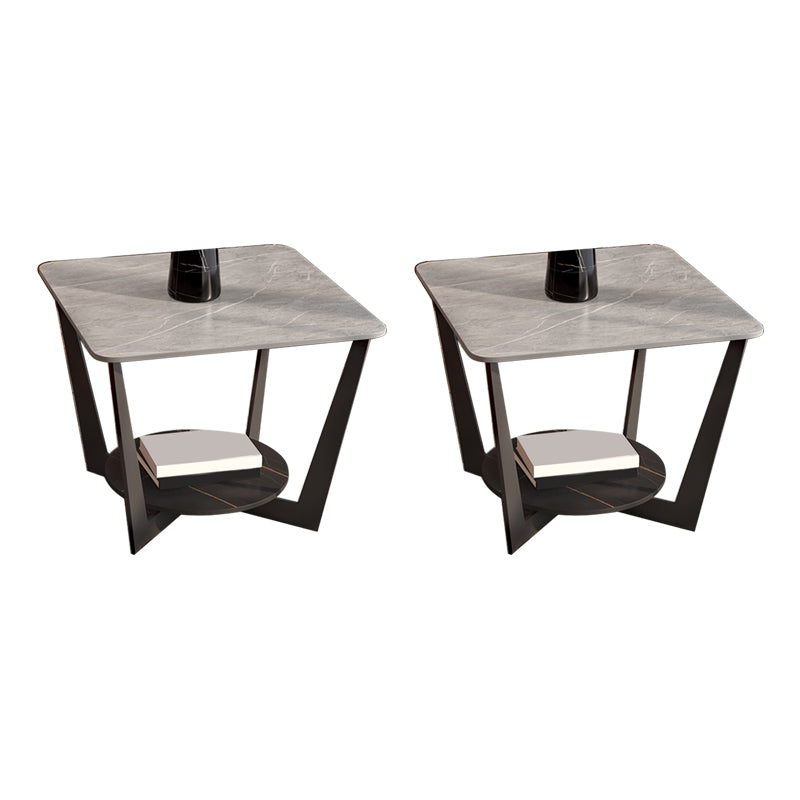 Slate Cross Legs Corner Table Modern Square Sofa Side End Table