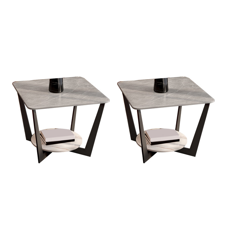 Slate Cross Legs Corner Table Modern Square Sofa Side End Table