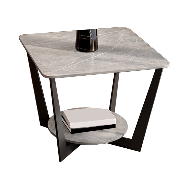 Slate Cross Legs Corner Table Modern Square Sofa Side End Table