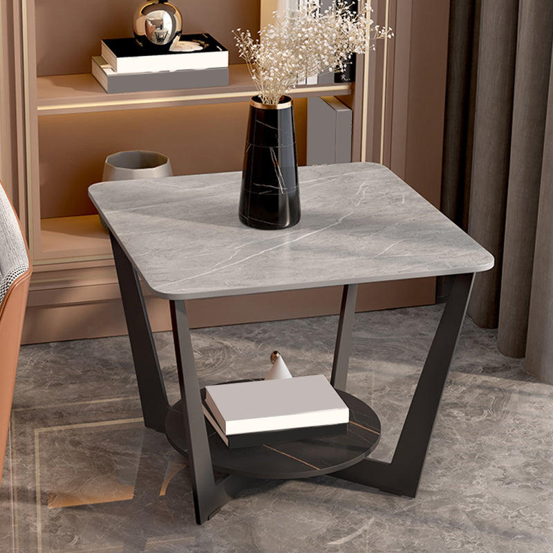 Slate Cross Legs Corner Table Modern Square Sofa Side End Table