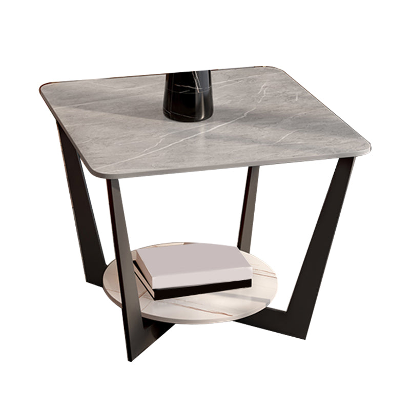 Slate Cross Legs Corner Table Modern Square Sofa Side End Table