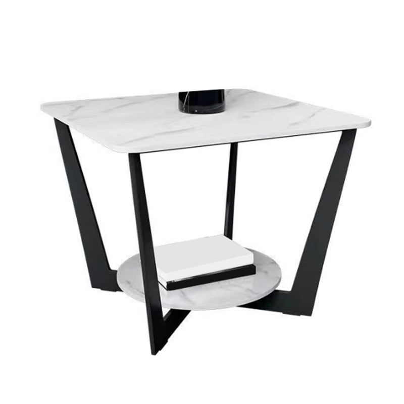 Slate Cross Legs Corner Table Modern Square Sofa Side End Table