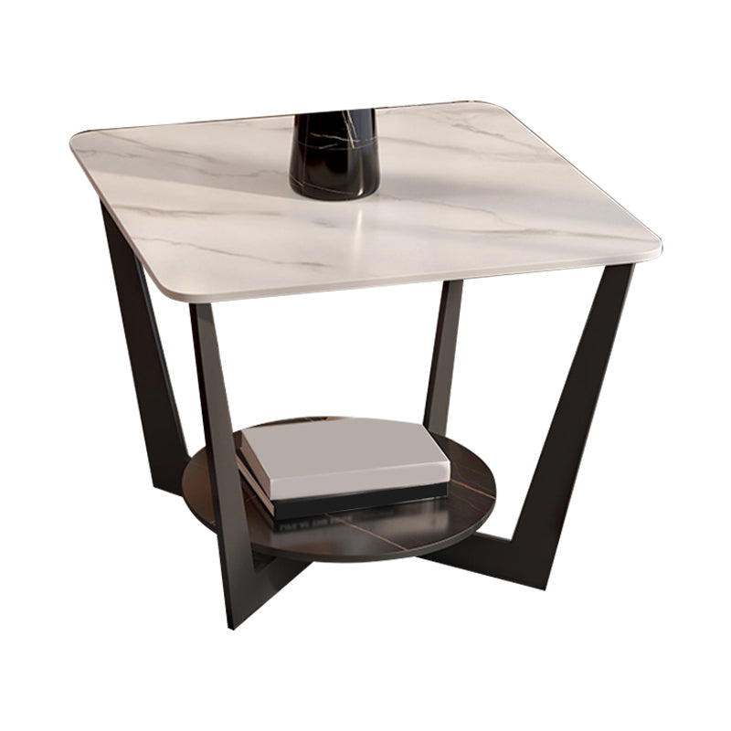 Slate Cross Legs Corner Table Modern Square Sofa Side End Table