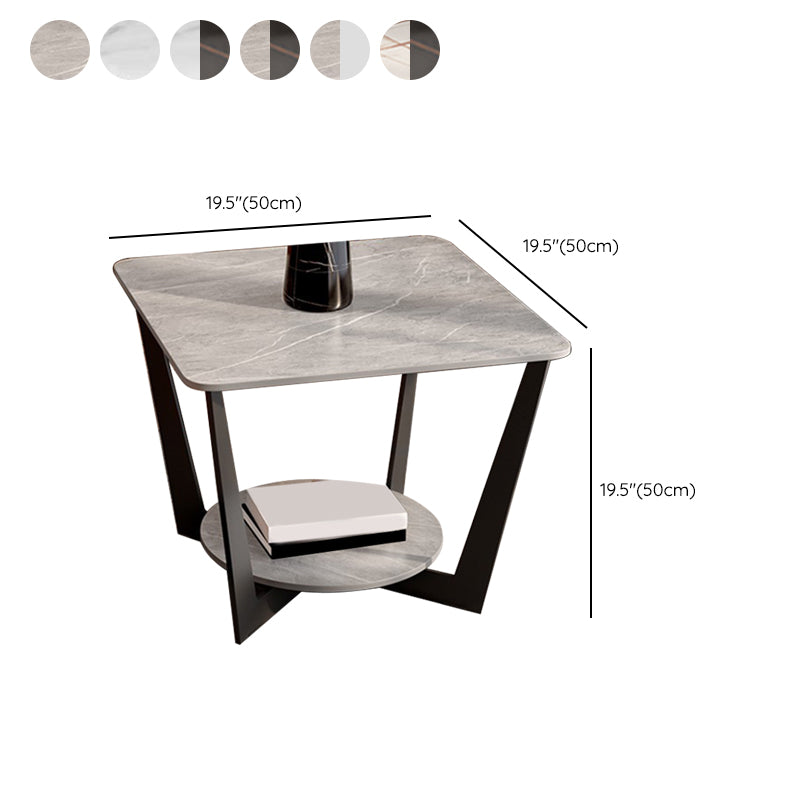 Slate Cross Legs Corner Table Modern Square Sofa Side End Table