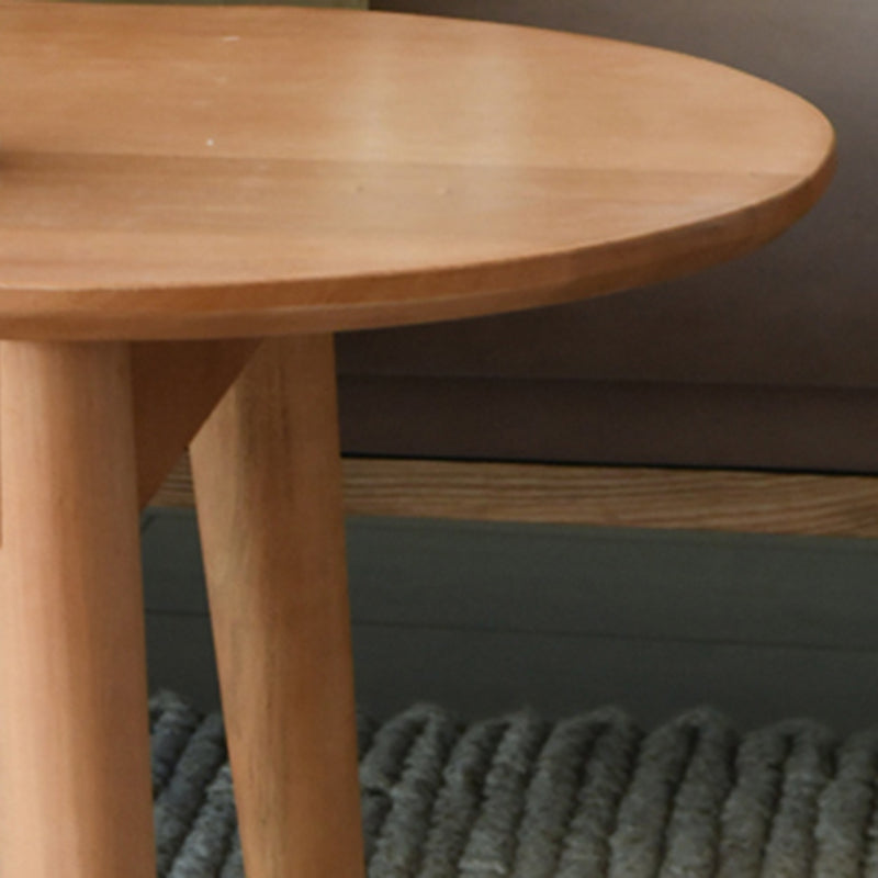 Nordic Solid Wood Cocktail Table with 1 Drawer Oval Coffee Table