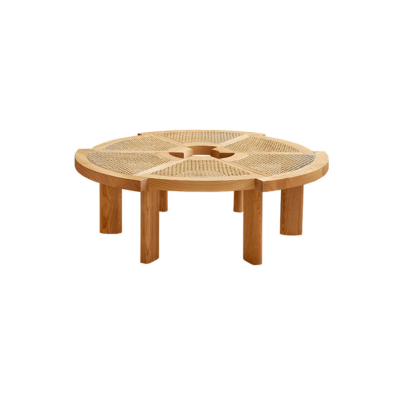 Scandinavian 1 Single Coffee Table Round Wood Cocktail Table