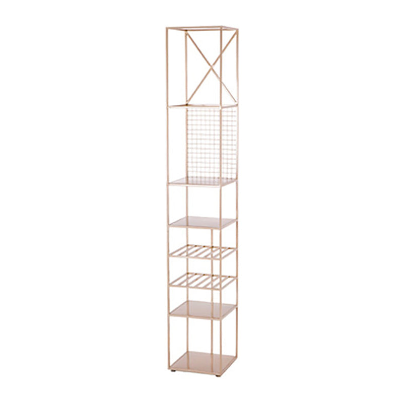 Glam Metal Book Shelf Gold Etagere Shelf Bookcase for Study Room 12.6" W