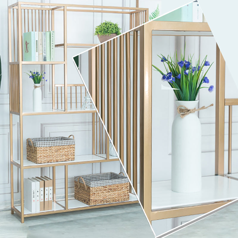 70.9" H Glam Metal Bookshelf Gold Etagere Shelf Bookcase for Study Room