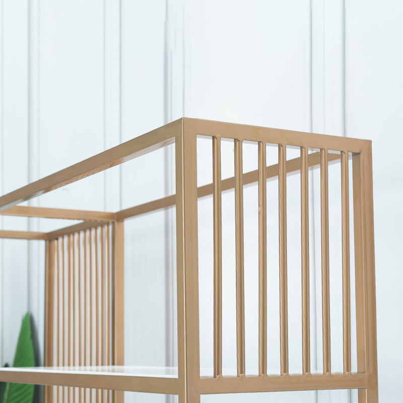 70.9" H Glam Metal Bookshelf Gold Etagere Shelf Bookcase for Study Room