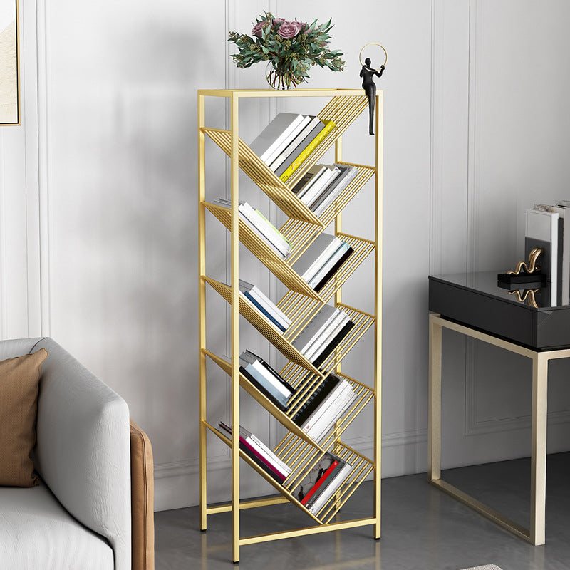 Urban Bookshelf Metal Shelf Bookcase with Shelves for Living Room