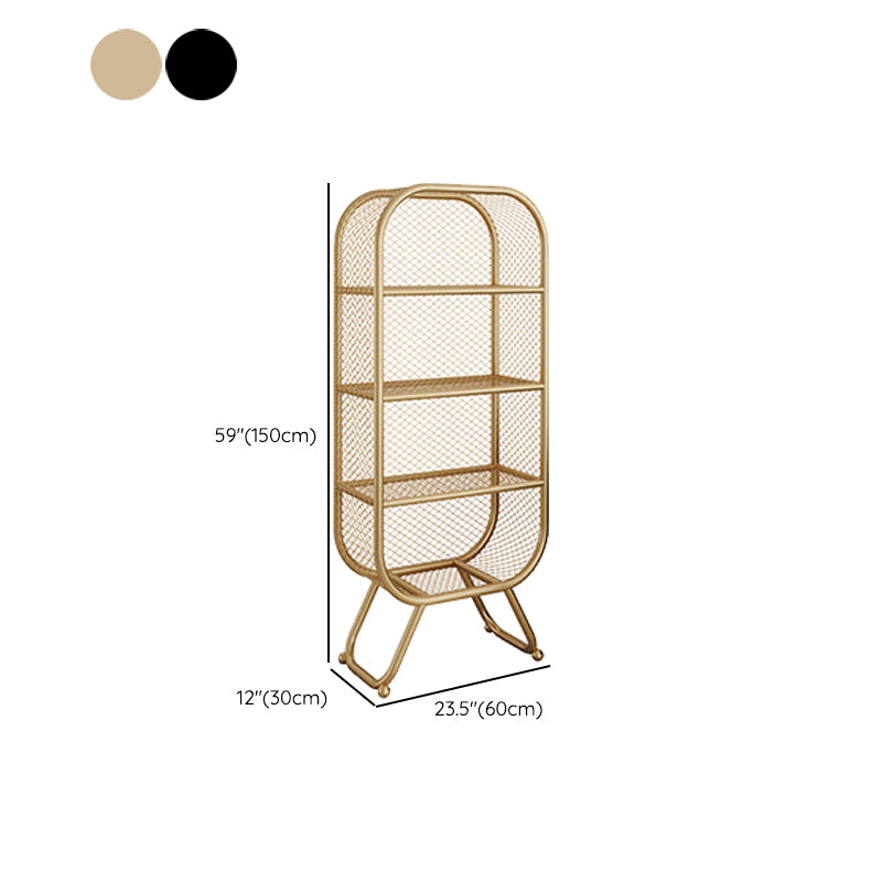 Metal Closed Back Book Shelf Vertical Etagere Shelf Bookcase for Study Room