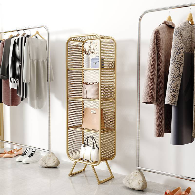 Contemporary Metal Bookshelf Standard Shelf Bookcase for Study Room