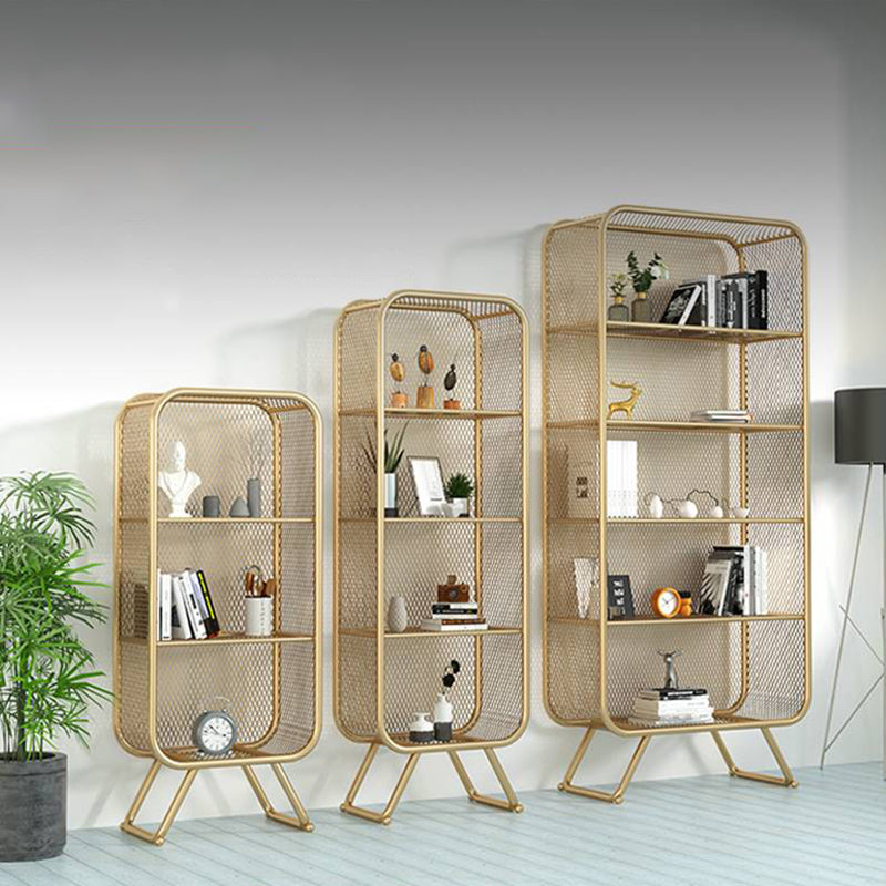 Contemporary Metal Bookshelf Standard Shelf Bookcase for Study Room