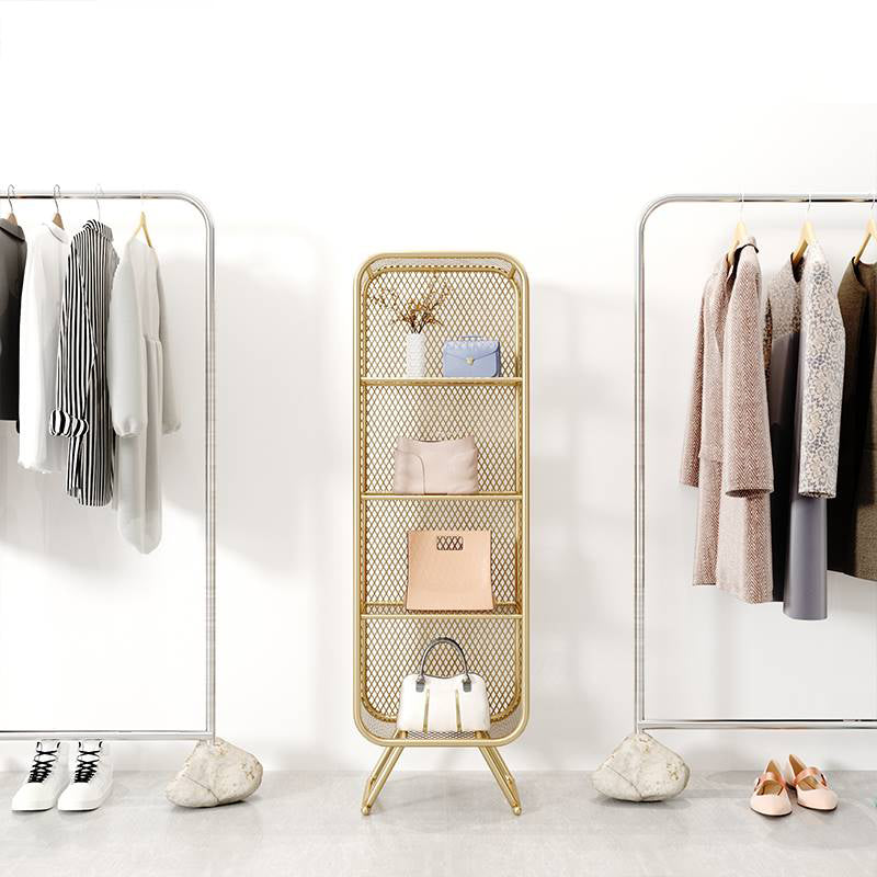 Contemporary Metal Bookshelf Standard Shelf Bookcase for Study Room