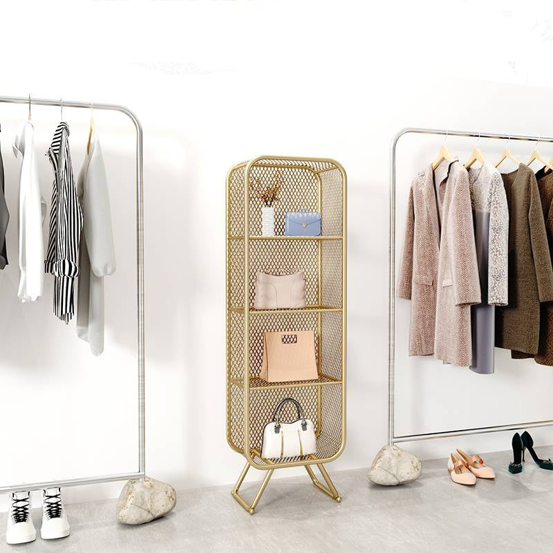 Contemporary Metal Bookshelf Standard Shelf Bookcase for Study Room