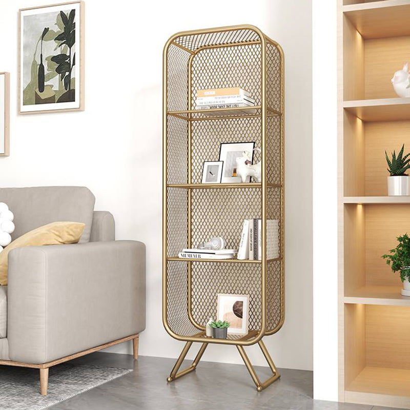 Contemporary Metal Bookshelf Standard Shelf Bookcase for Study Room