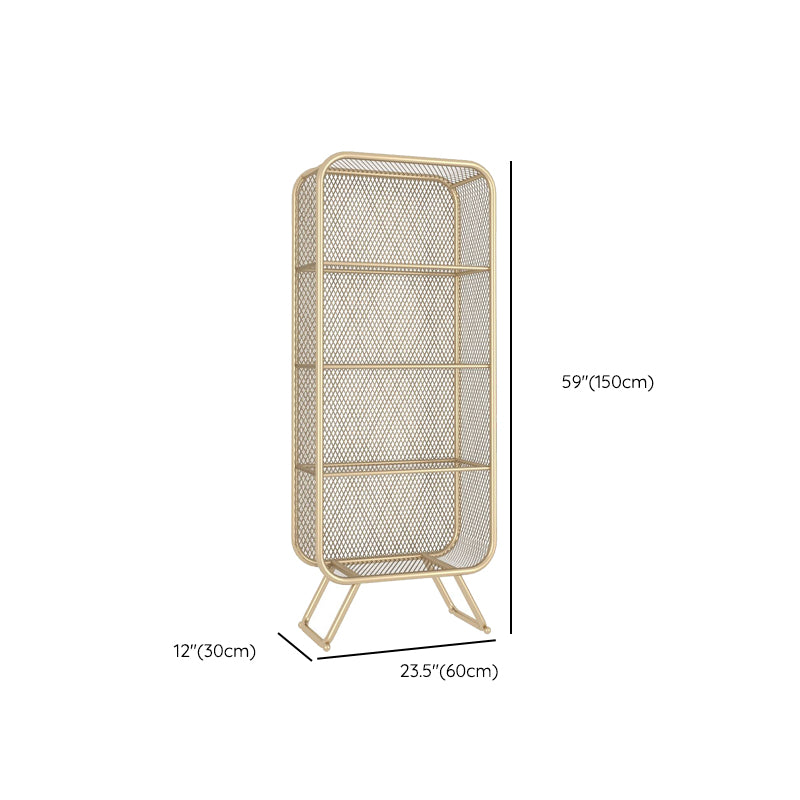 Contemporary Metal Bookshelf Standard Shelf Bookcase for Study Room
