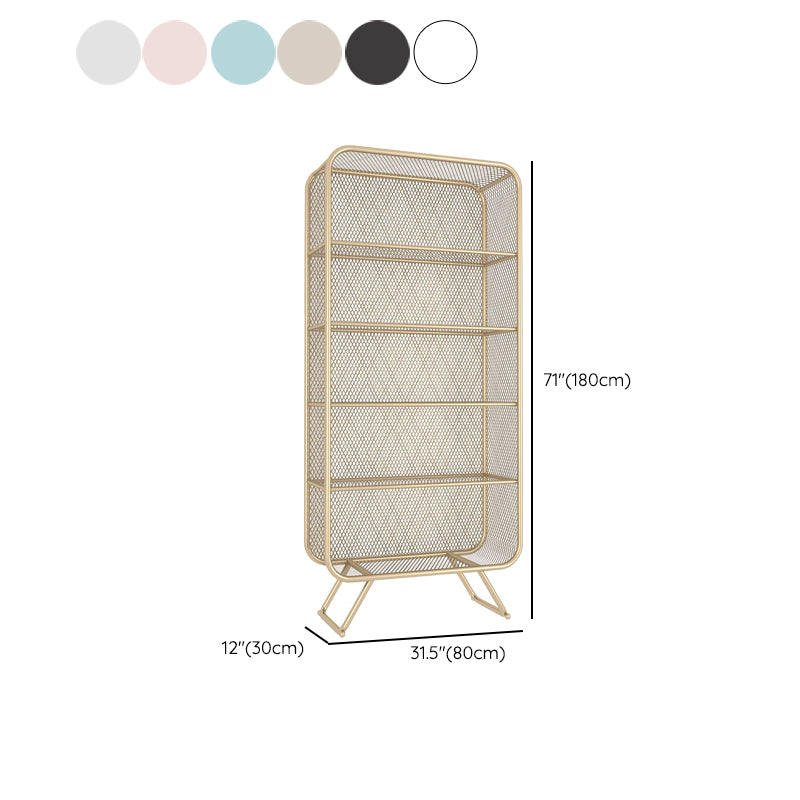 Contemporary Metal Bookshelf Standard Shelf Bookcase for Study Room