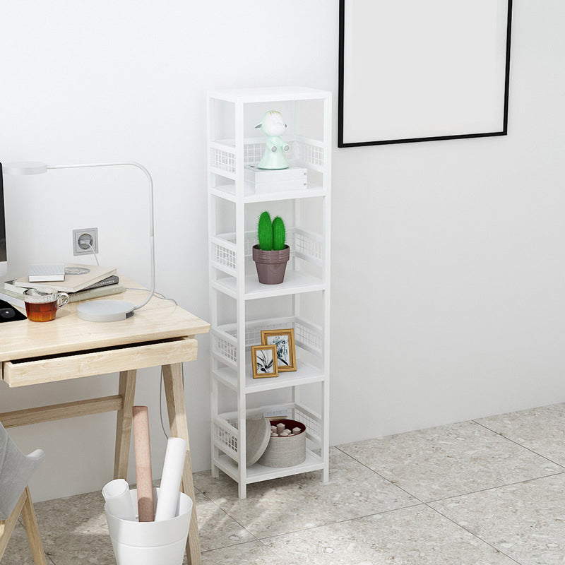 Modern Open Back Bookshelf Metal Shelf Bookcase for Living Room