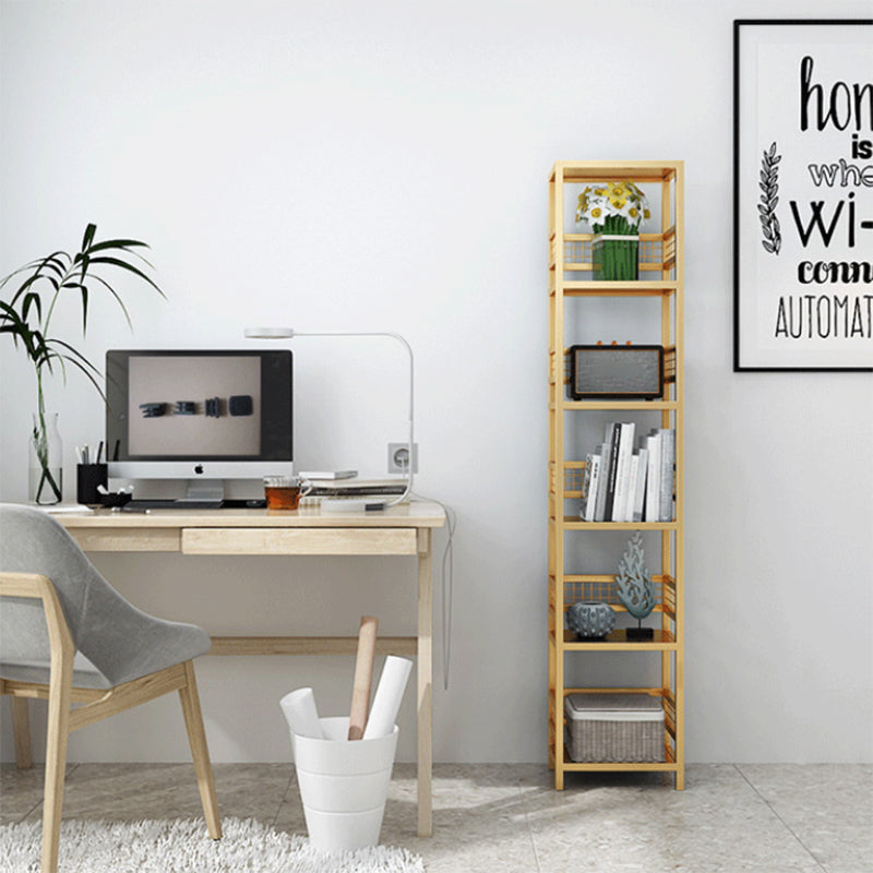 Modern Open Back Bookshelf Metal Shelf Bookcase for Living Room