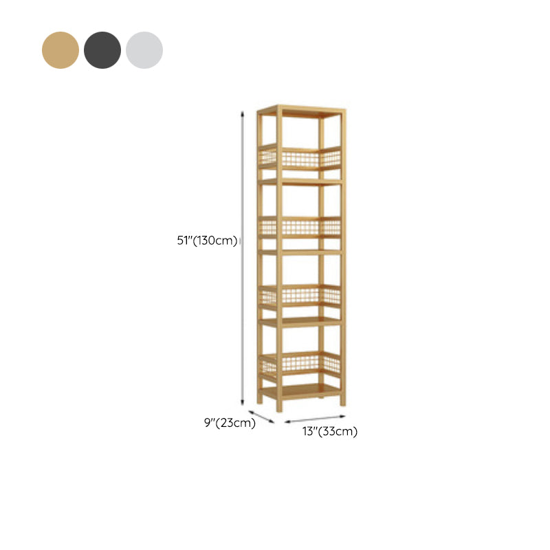 Modern Open Back Bookshelf Metal Shelf Bookcase for Living Room