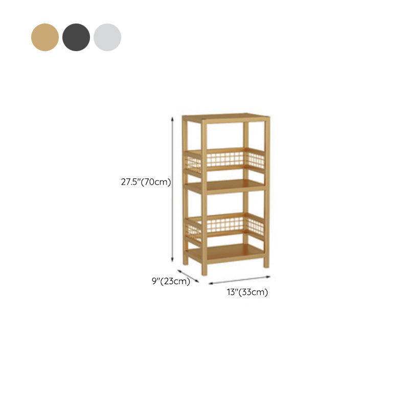 Modern Open Back Bookshelf Metal Shelf Bookcase for Living Room