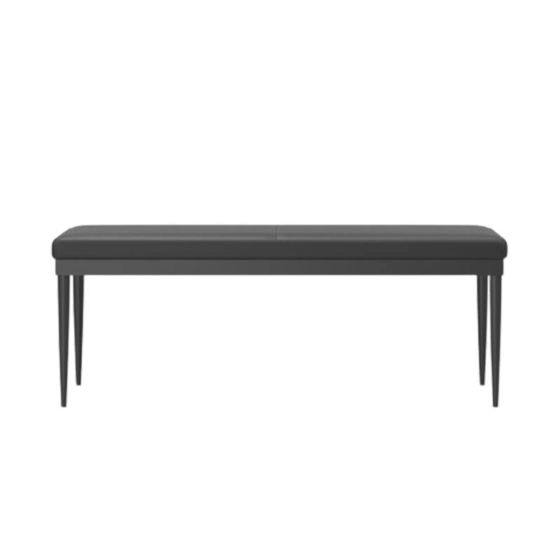 Upholstery Included Dining Bench, 18"H Bench with Black Metal Legs