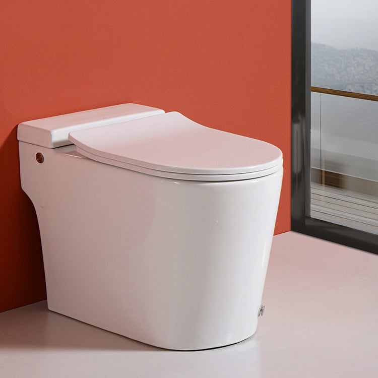 Contemporary Elongated Toilet Bowl Siphon Jet Flush Toilet with Seat for Bathroom