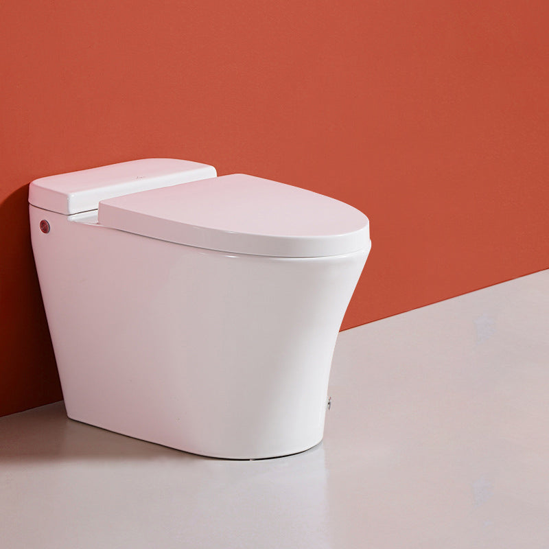 Contemporary Elongated Toilet Bowl Siphon Jet Flush Toilet with Seat for Bathroom