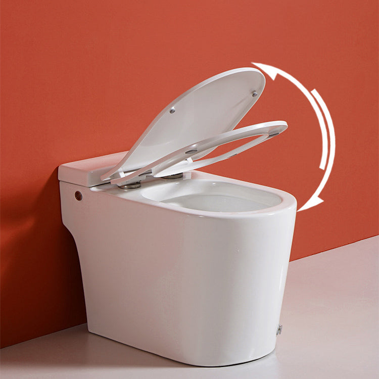 Contemporary Elongated Toilet Bowl Siphon Jet Flush Toilet with Seat for Bathroom