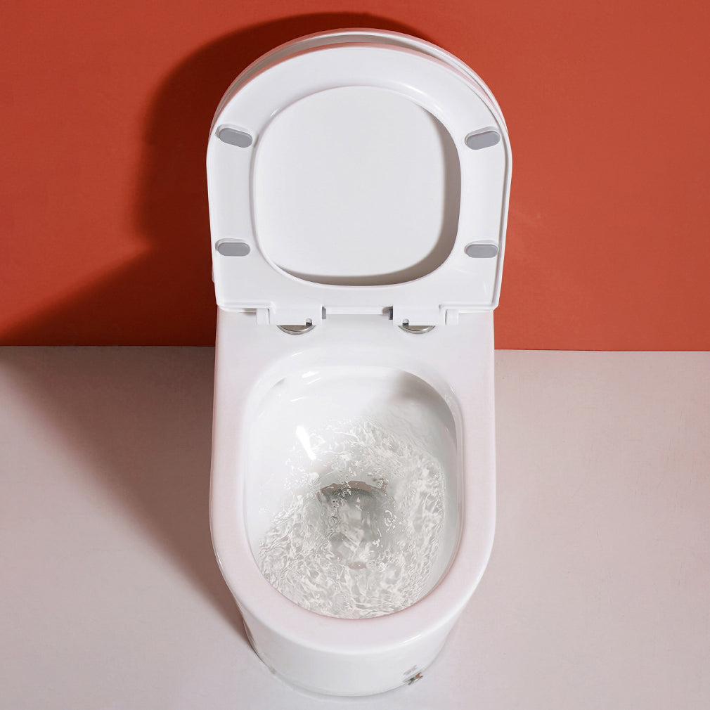 Contemporary Elongated Toilet Bowl Siphon Jet Flush Toilet with Seat for Bathroom