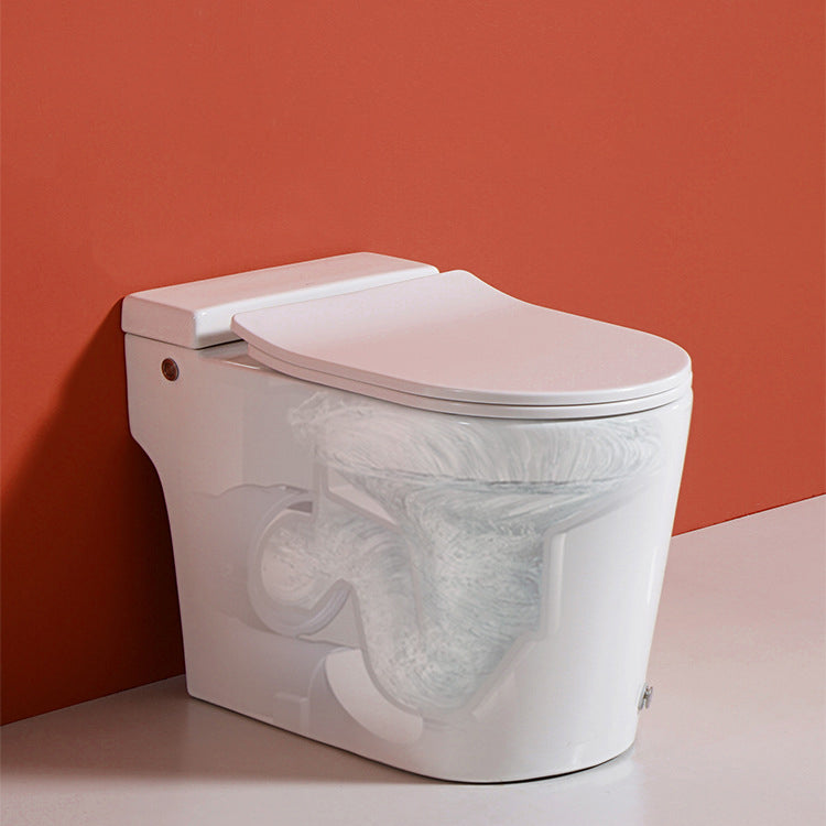 Contemporary Elongated Toilet Bowl Siphon Jet Flush Toilet with Seat for Bathroom