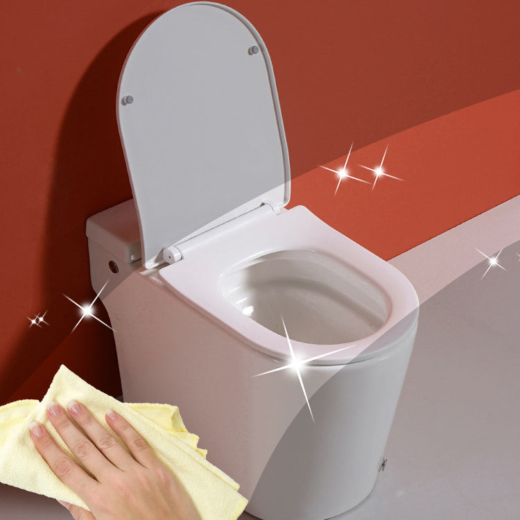 Contemporary Elongated Toilet Bowl Siphon Jet Flush Toilet with Seat for Bathroom