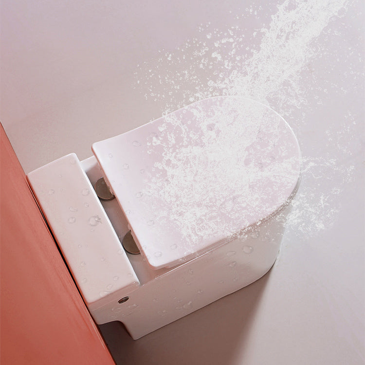 Contemporary Elongated Toilet Bowl Siphon Jet Flush Toilet with Seat for Bathroom