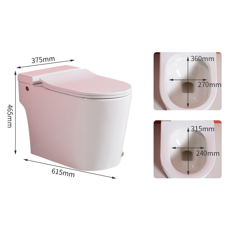 Contemporary Elongated Toilet Bowl Siphon Jet Flush Toilet with Seat for Bathroom