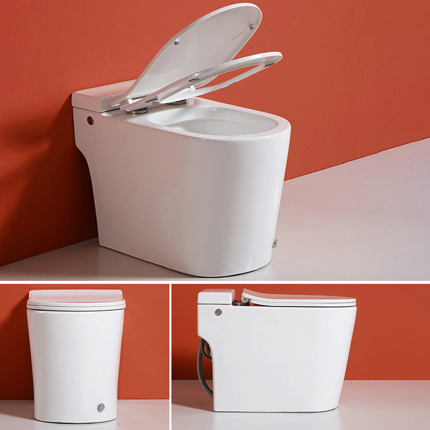 Contemporary Elongated Toilet Bowl Siphon Jet Flush Toilet with Seat for Bathroom