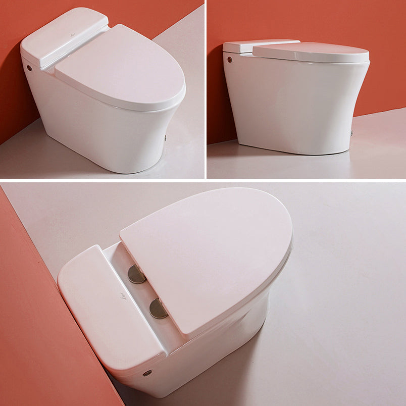 Contemporary Elongated Toilet Bowl Siphon Jet Flush Toilet with Seat for Bathroom