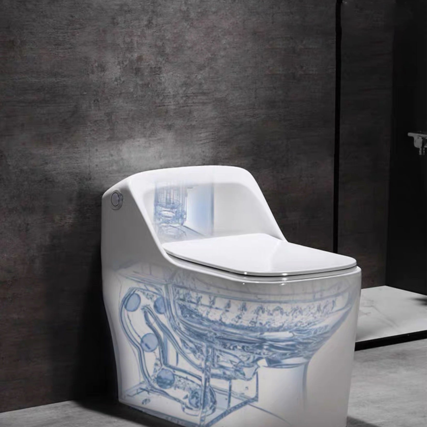 Modern Siphon Jet Toilet Bowl Floor Mount Flush Toilet with Toilet Seat