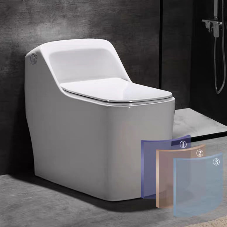 Modern Siphon Jet Toilet Bowl Floor Mount Flush Toilet with Toilet Seat