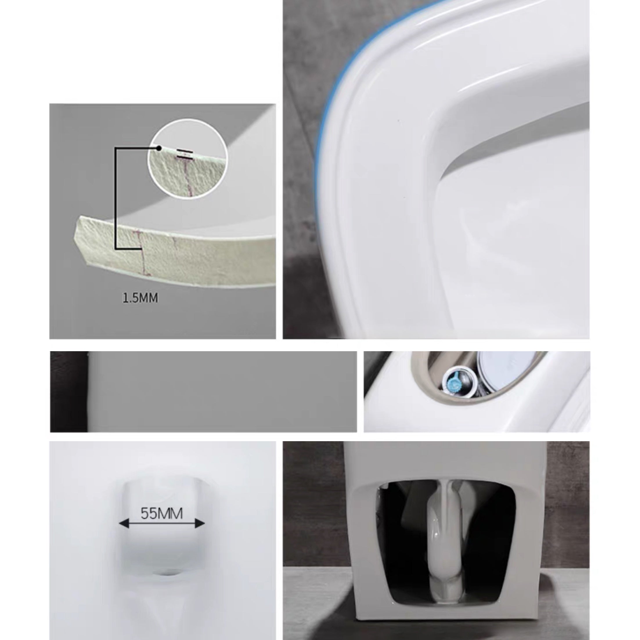 Modern Siphon Jet Toilet Bowl Floor Mount Flush Toilet with Toilet Seat