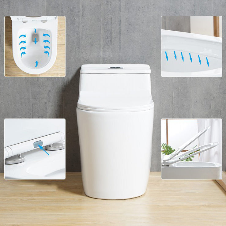 Modern Elongated Toilet Bowl Siphon Jet Flush Toilet with Seat for Bathroom