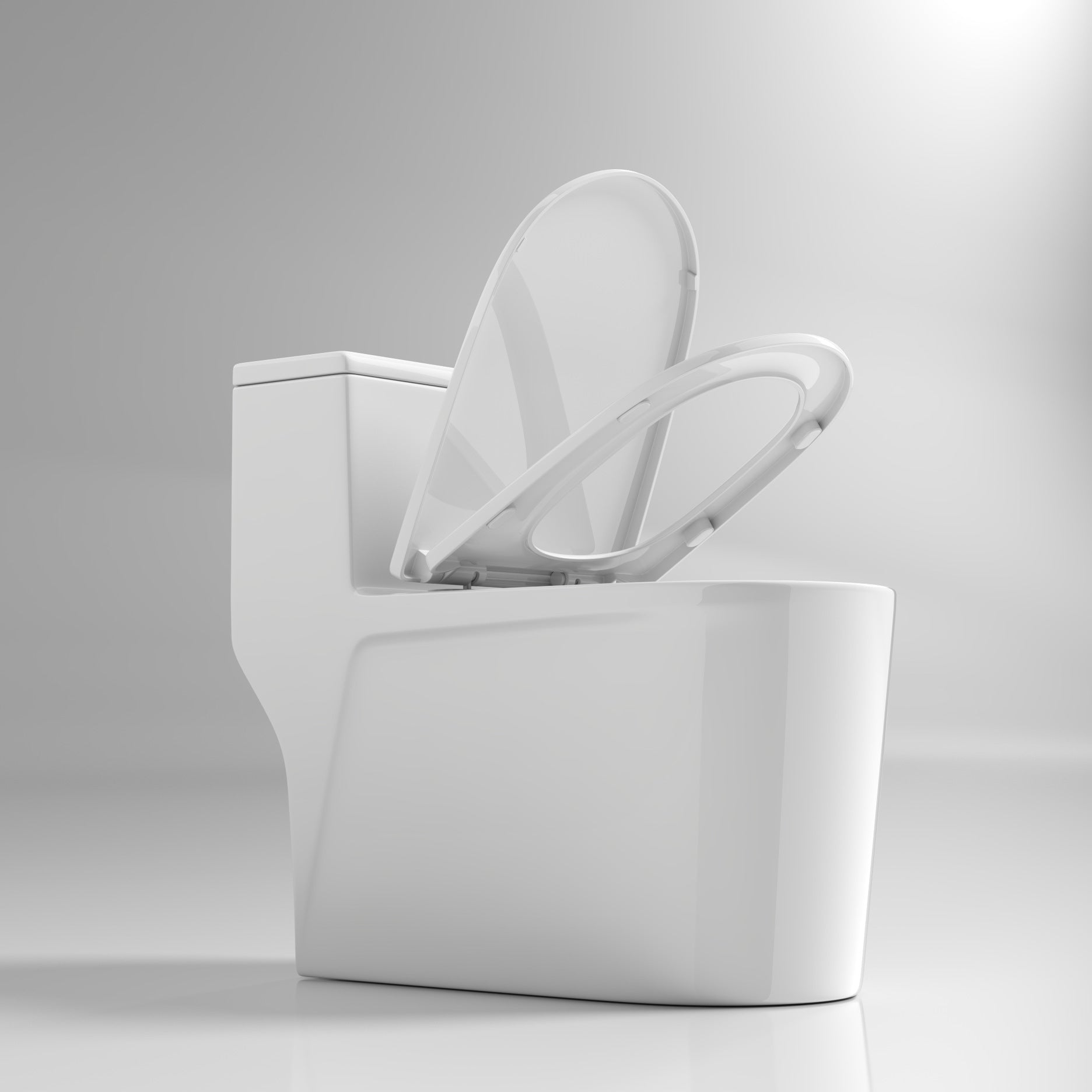 Modern Skirted Flush Toilet Ceramic Elong Floor Mount One-Piece Toilet