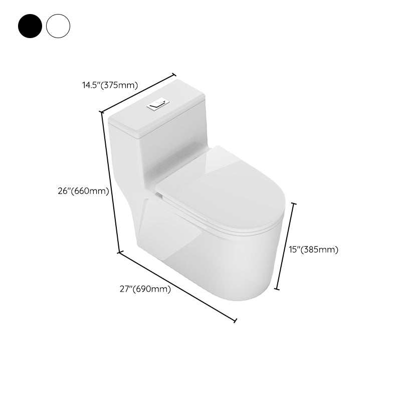 Modern Skirted Flush Toilet Ceramic Elong Floor Mount One-Piece Toilet