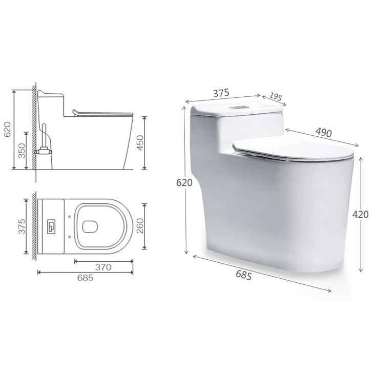 Modern One Piece Toilet Bowl Floor Mount Flush Toilet with Seat
