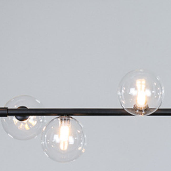 Modernism Globe Shaded Ceiling Light Black Kitchen Island Lighting for Room